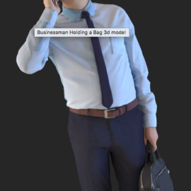 Businessman Holding a Bag 3d model