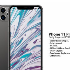 Phone 11 Pro Layered PSD Face and Back Mock-ups