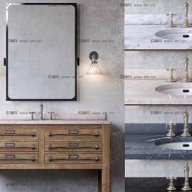 Industrial style basin bathroom cabinet Free Download