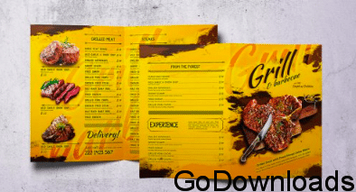 Barbecue Bifold A4 & US Letter Food Menu Free Download