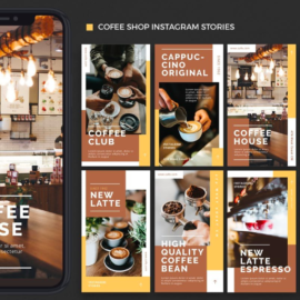 Coffee Shop Instagram Stories AI and PSD Free Download