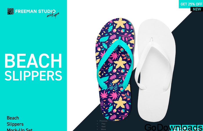 CreativeMarket - Beach Slippers Mock-Up Set 4234277 Free Download