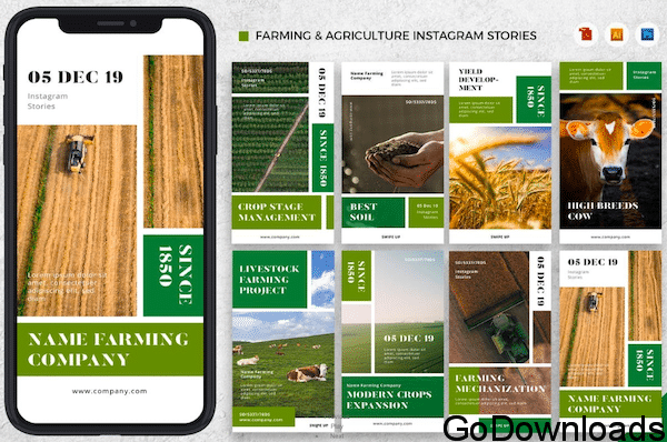 Farming & Agriculture Instagram Stories AI and PSD Free Download