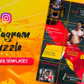 Fitness and Gym – Instagram Puzzle Banners Free Download