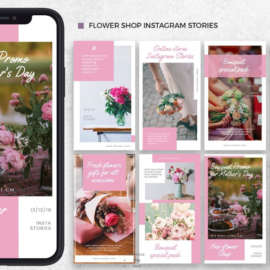 Flower Shop Instagram Stories AI and PSD Free Download