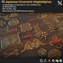 Gumroad – ZBrushSP – 70 Japanese Ornament Alphas