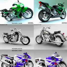 Motorcycle collection 3d models Free Download