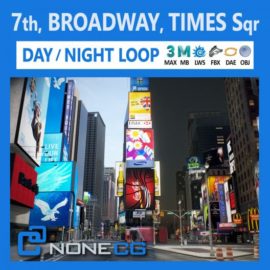 None CG – NYC Broadway, 7th Av, Times Square – 3Ds Max / V-Ray / Lightwave Free Download