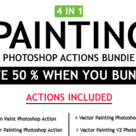 GraphicRiver – Painting 4 IN 1 Photoshop Actions Bundle 25490966 Free Download