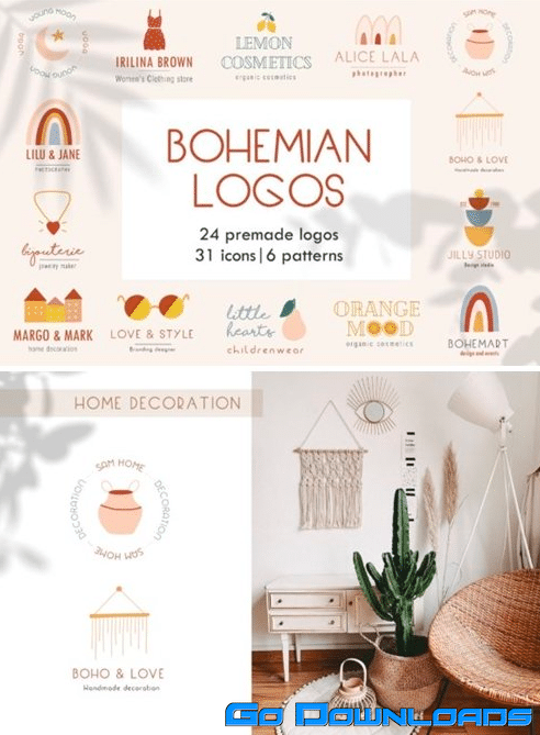 Bohemian Logo Set 3635073 PSD Free Download