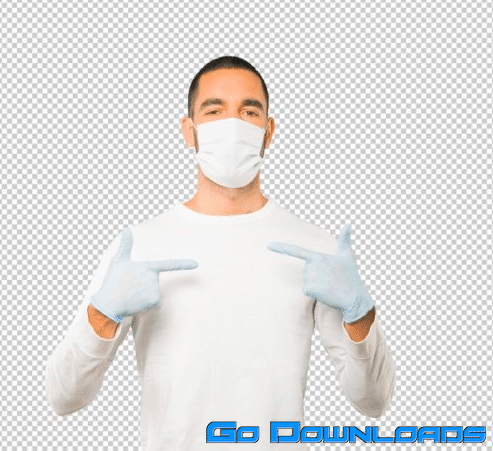 Coronavirus.young man doing concepts and wearing mask and protective gloves Free Download