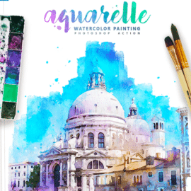 Aquarelle Watercolor Painting Photoshop Action Free Download