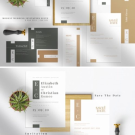 Modest Wedding Invitation Suite 3626145 PSD Free Download