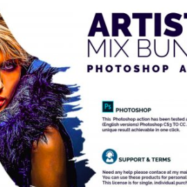 CreativeMarket – Artistic Mix Bundle Photoshop Action 4551077 Free Download