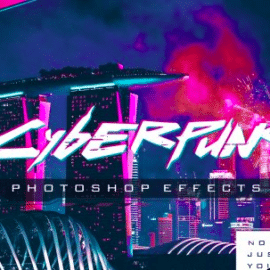 CreativeMarket – Cyberpunk Photoshop Effects 4570682 Free Download