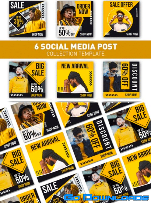 Social Media Post Sale Yellow Template 3624075 PSD Free Download