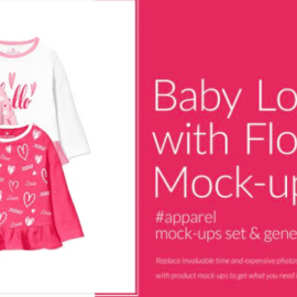 CreativeMarket Baby Longsleeve with Flounce Mock-up Free Download