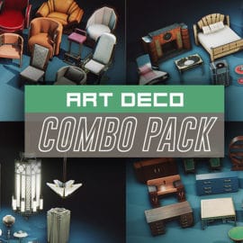 Cubebrush – Art Deco Props COMBO PACK [UE4+Raw]