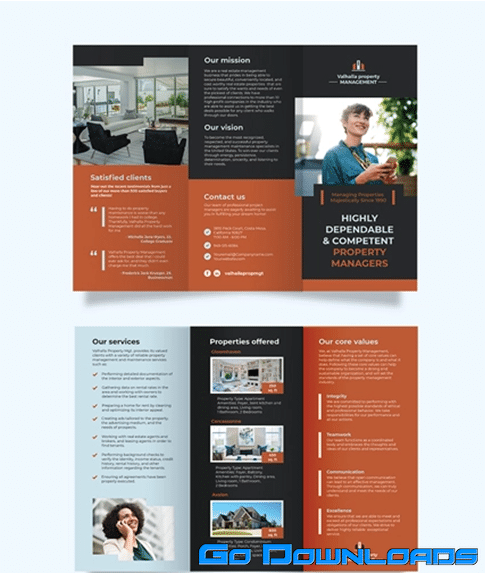 Property Management Maintenance Tri-Fold Brochure Template Free Download