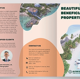 Resort Vacation Rental Tri-Fold Brochure Template Free Download