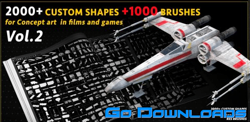 2000+ Custom shapes 1000+ Kitbash brushes for concept art (DEMO VIDEO) mega pack vol.2 Free Download