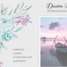 “Dawn Hue” Watercolor Mini-bundle Free Download