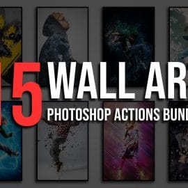 CreativeMarket 15 Wall Art Photoshop Actions Bundle Free Download