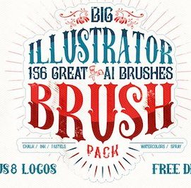 CreativeMarket 156 Illustrator Brush Pack + Bonus Free Download