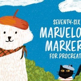 CreativeMarket 76 Marvelous Markers for Procreate Free Download