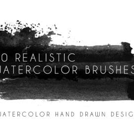 CreativeMarket 80 realistic watercolor brushes Free Download