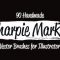 CreativeMarket 90 Sharpie Marker Vector Brushes Free Download