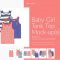 CreativeMarket Baby Girl Tank Top Mock-ups Set Free Download