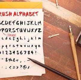 CreativeMarket Bold Brush Photoshop Alphabet Set Free Download