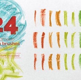 CreativeMarket Handmade Crayon Brush Set Free Download