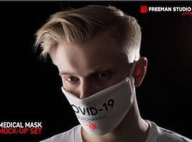 CreativeMarket Medical Mask Mock-Up Set Free Download