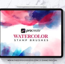 CreativeMarket Procreate Watercolor Stamp Brushes Free Download