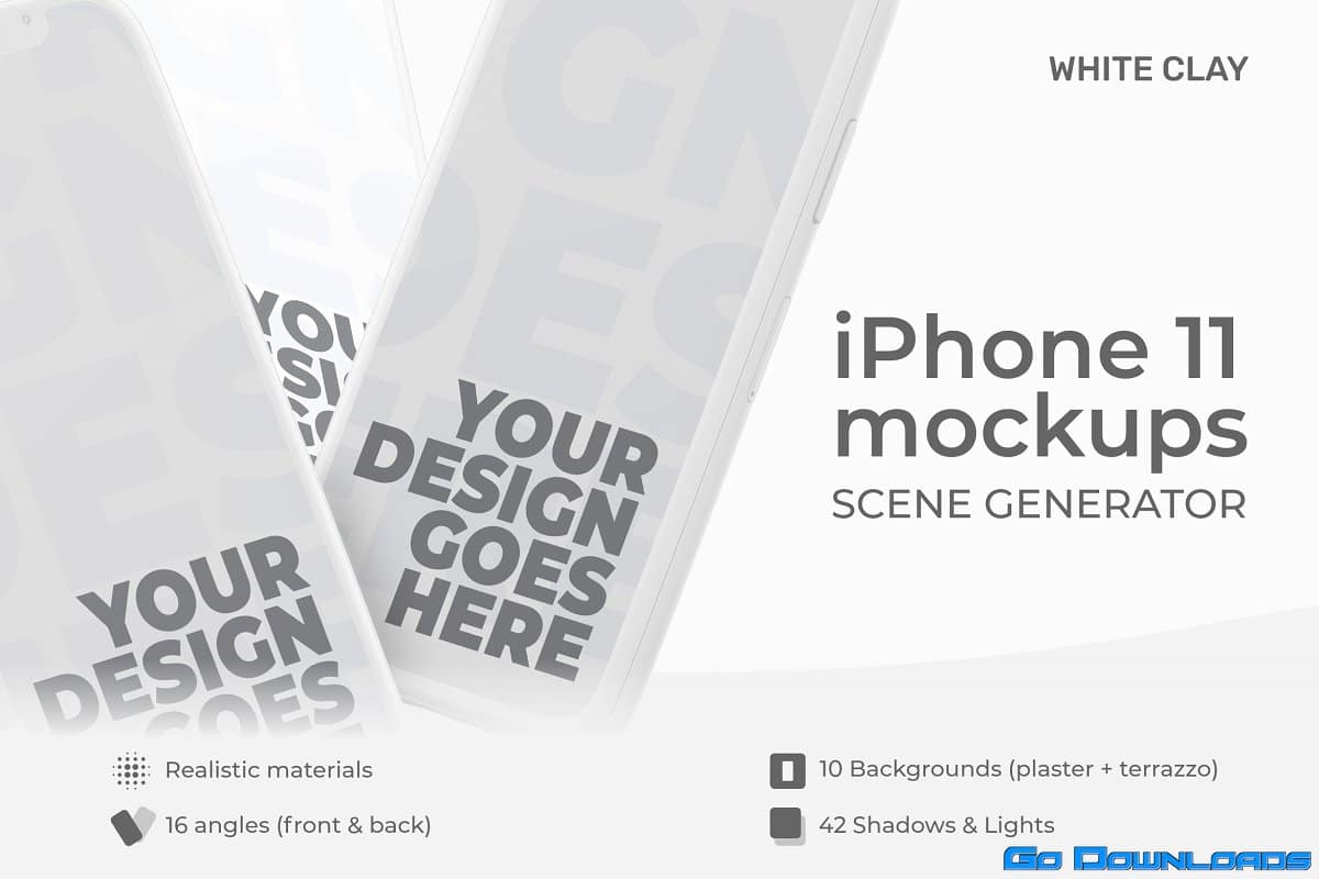 CreativeMarket iPhone 11 Scene Creator Light Clay Free Download