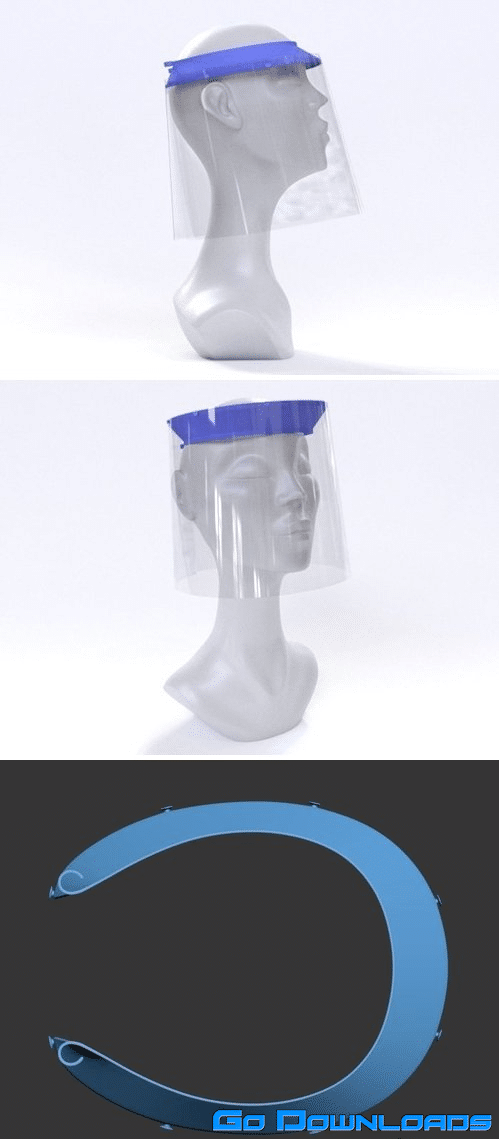 Face Shield for COVID-19 3D print model Free Download