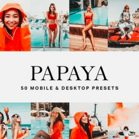 50 Papaya Orange Lightroom Presets and LUTs