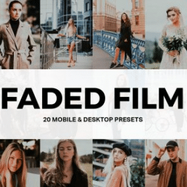 CreativeMarket – 20 Faded Film Lightroom Presets LUTs 4857350