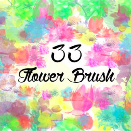 CreativeMarket 33 Flower Brushes Free Download