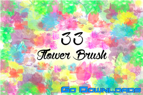 CreativeMarket 33 Flower Brushes Free Download