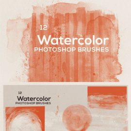 12 Transparent Watercolor Photoshop Brushes Free Download