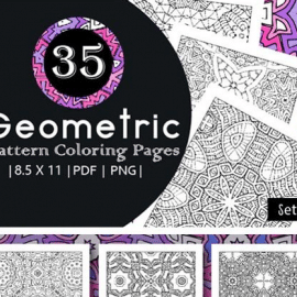 35 Geometric Pattern Coloring Set 2 4320989