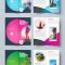 Blue Gradient Bifold Brochure Layout with Abstract Circles 357915853