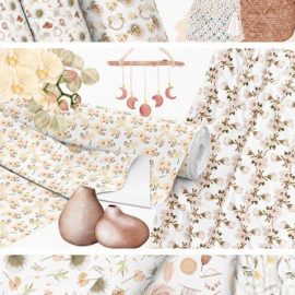 Boho Seamless Patterns  Flowers Leaves 4125797