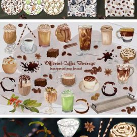 Coffee Aesthetics Watercolor Clip Art 4379691