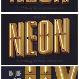 Condensed Neon 3D Lettering 4143932