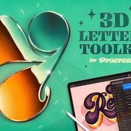 CreativeMarket 3D Letters Toolkit for Procreate Download