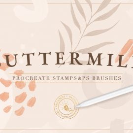 CreativeMarket – 90 Procreate&PS Stamp Brushes 4107487